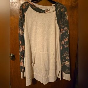 Maurice's Floral Sleeve Hoodie